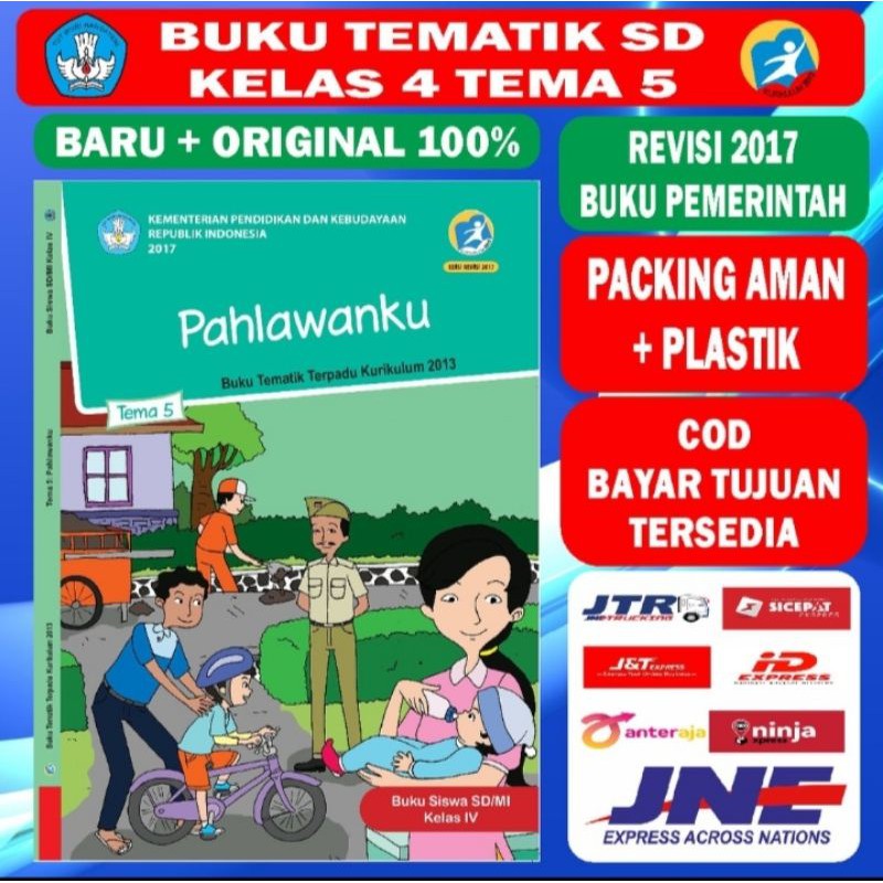 ORI paket buku teks Tematik k13 Dikbud kelas 4 tema 3,4,5 semester 1 edisi revisi terbaru