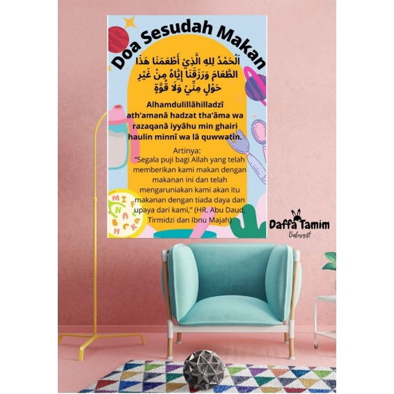 HIASAN DINDING poster doa sebelum makan edukasi islami untuk anak