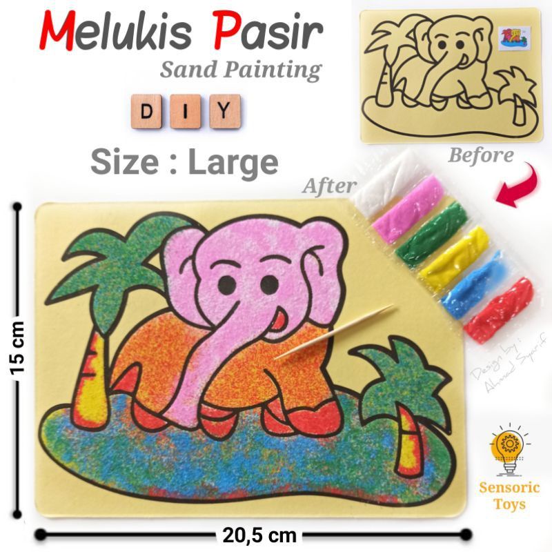 LUKISAN PASIR SAND PAINTING DIY MAINAN EDUKASI ANAK TK SD PAUD