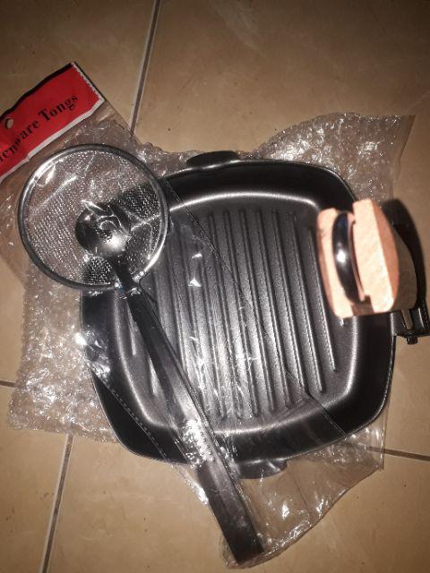 Square Grill Pan Teflon Non Stick Frying Pan Wajan Mini Bakar Alat Dapur Barbecue Panci Wajan