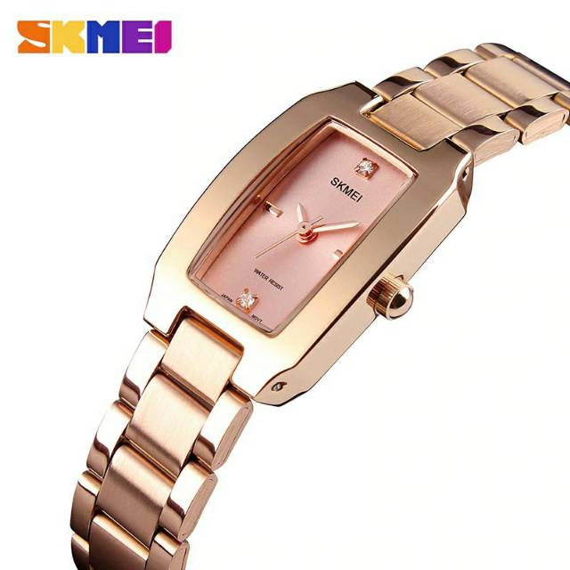 Jam Tangan Wanita / SKMEI 1400 KECIL Analog Stainless Steel / Jam Tangan Analog Original / SKMEI