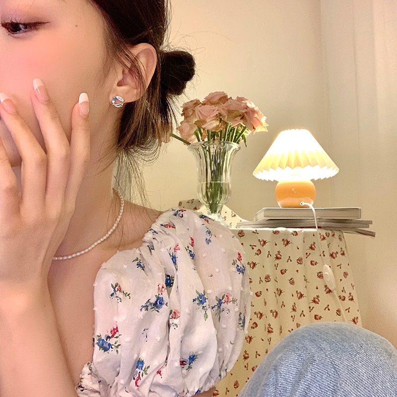 2022 Anting Tusuk Gantung Desain Planet Hias Berlian Gaya Koreasexy Untuk Wanita