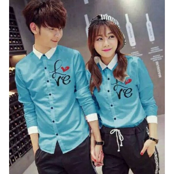 FWG - COUPLE LOVE / COUPLE WANITA / BAJU COUPLE PASANGAN / ATASAN KEMEJA WANITA / SET COUPLE