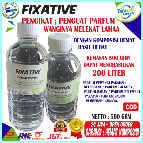 FIXATIVE MURNI 500 GRM PENGUAT PENGIKAT PARFUM &amp; BISA JUGA UTK PARFUM DETERGENT, PEWANGI PAKAIAN, DLL