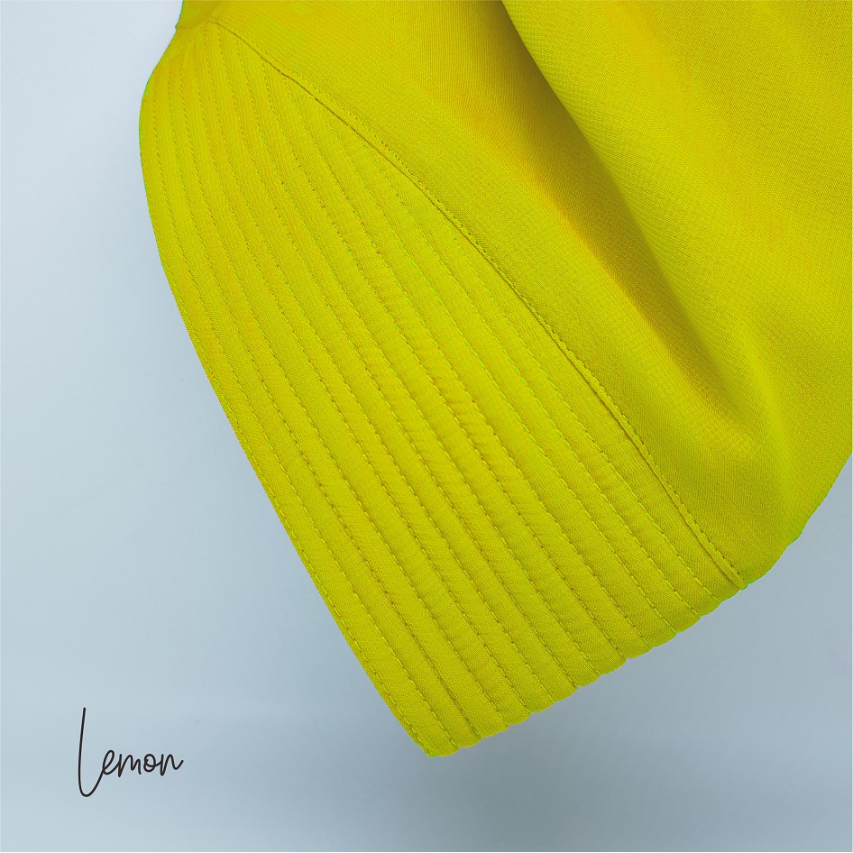 SALE Hijab Khimar raudah kancing 2 l0ayer / Jilbab kancing-LEMON