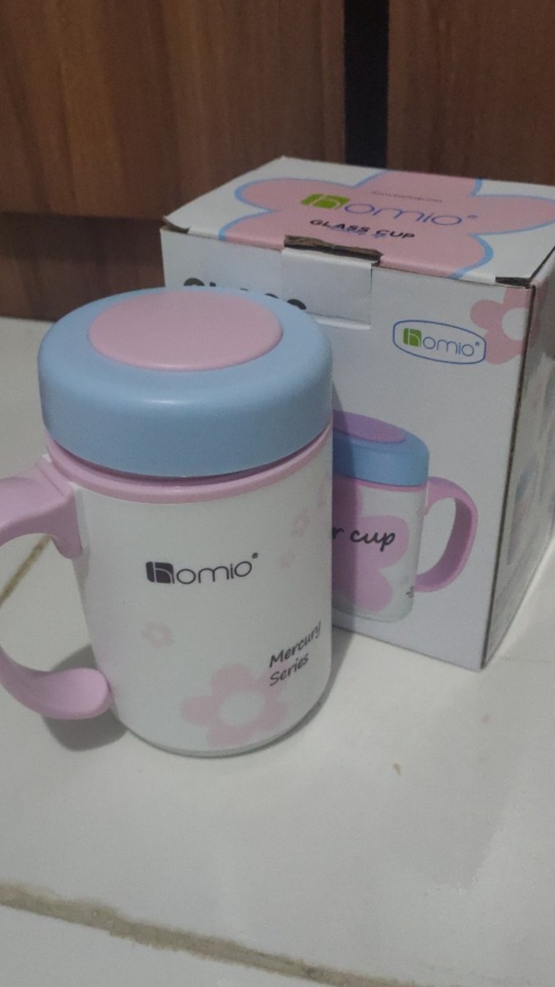 Gelas Minum Homio Water Cup 8590 Plastic Glass Pink Blue // Gelas Minum Lucu Murah