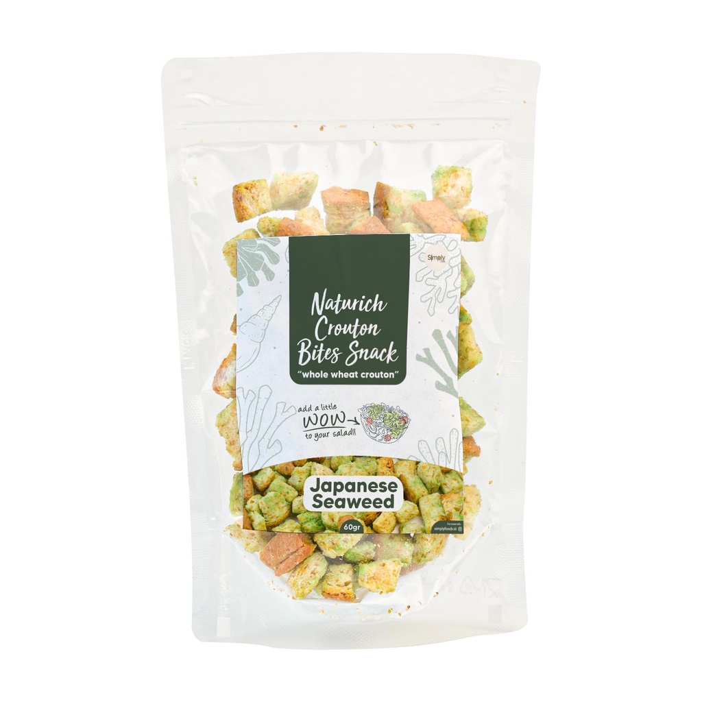 Simply Premium Crouton Bites Snack Japanese Seaweed 60 Gr