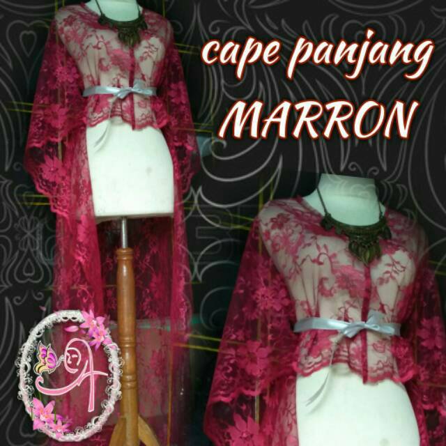 cape panjang brokat