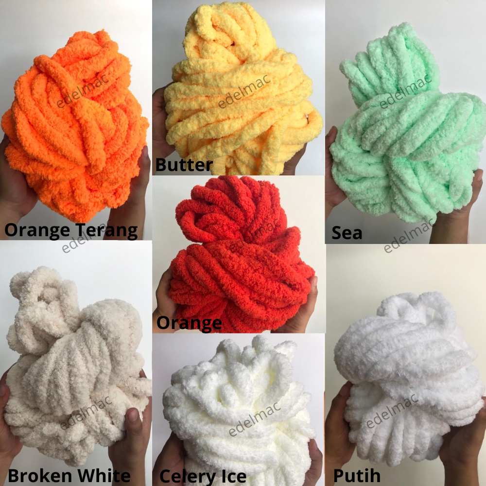 250gr DIY Rajut Selimut Hand Knitting Blanket Scarf Soft Acrylic Cotton Yarns Thick Wool Big Size Tebal Ukuran Besar