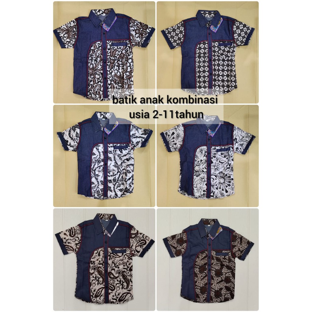 BATIK ANAK LAKI LAKI KOMBINASI JEANS USIA 2-11 TAHUN