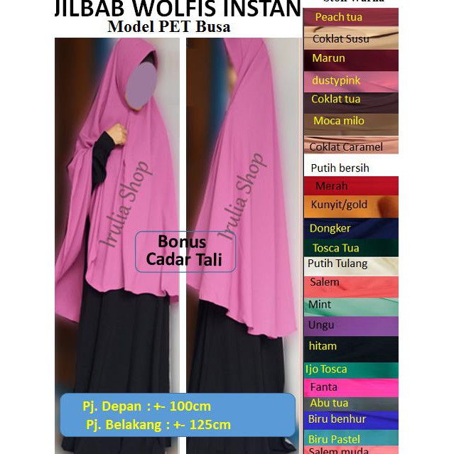 Terbaru Jilbab Wolfis Jumbo/Hijab Wolfis Jumbo Cadar