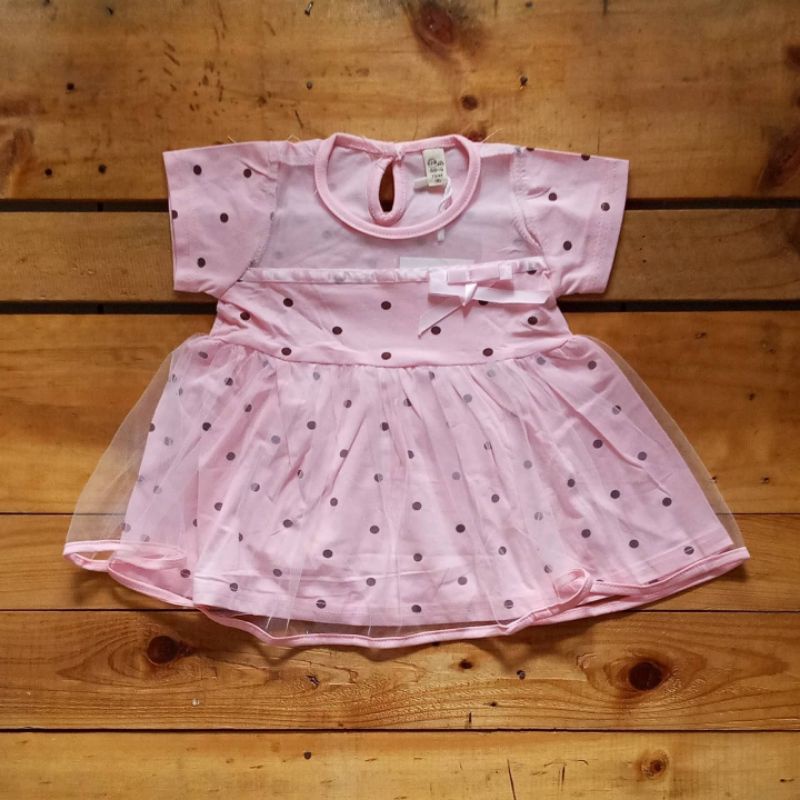Dress Polka import premium super lembut | Baju bayi import | Baju bayi perempuan