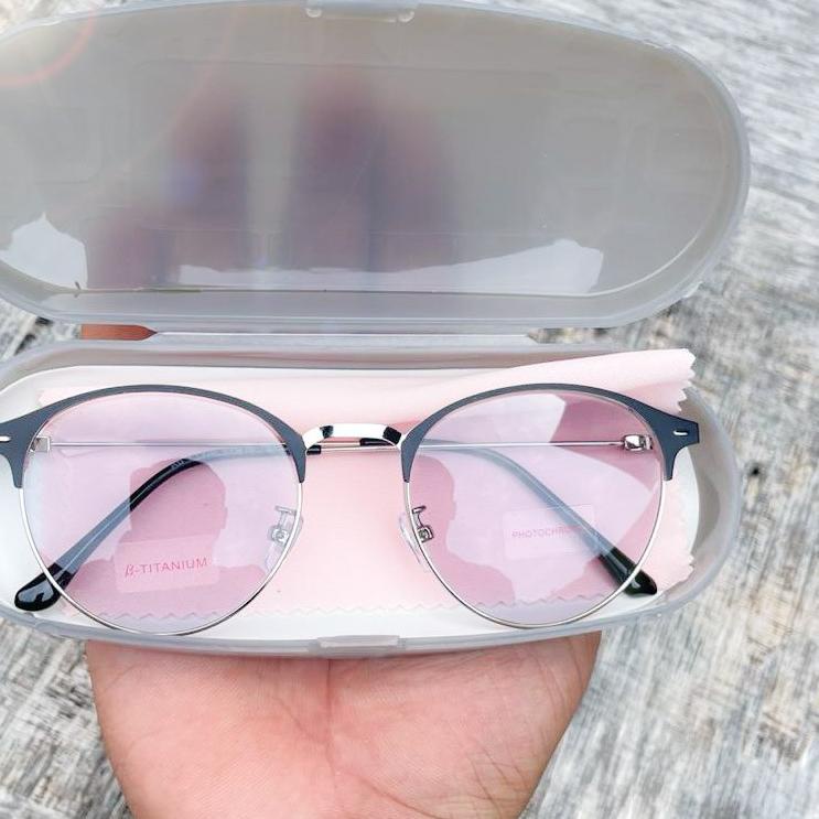 STAR BRANDS Kacamata Photocromic Anti Radiasi Sinar UV Kacamata Gaya Wanita Pria Korean Photocromic 