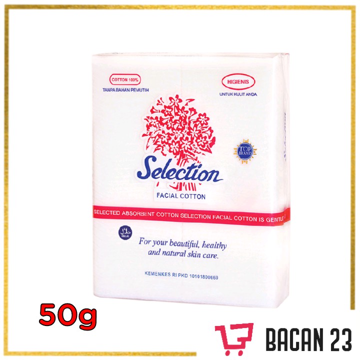 Selection Facial Cotton (50g)/ Kapas Muka/ Bacan 23 - Bacan23