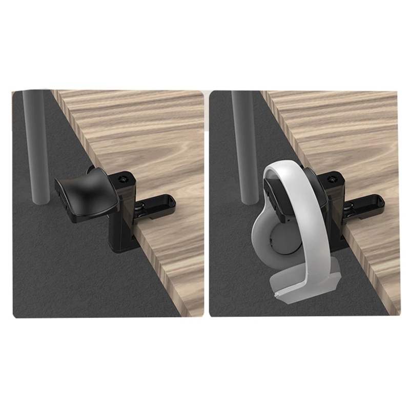 Bt Portable Headphone Holder Stand Earphone Gantungan Meja PC Monitor Earphone Cradle 10-40mm Desain Clip-on Meja