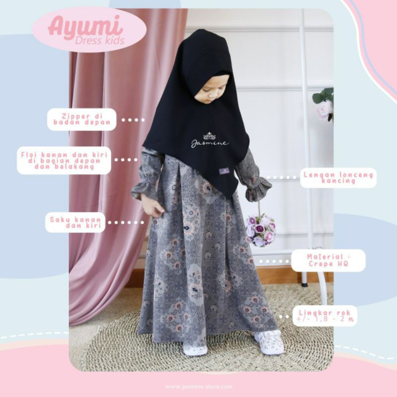 Ayumi Dress Kids by Jasmine - Lidia Hadiwinoto | Gamis Anak | Last Stock