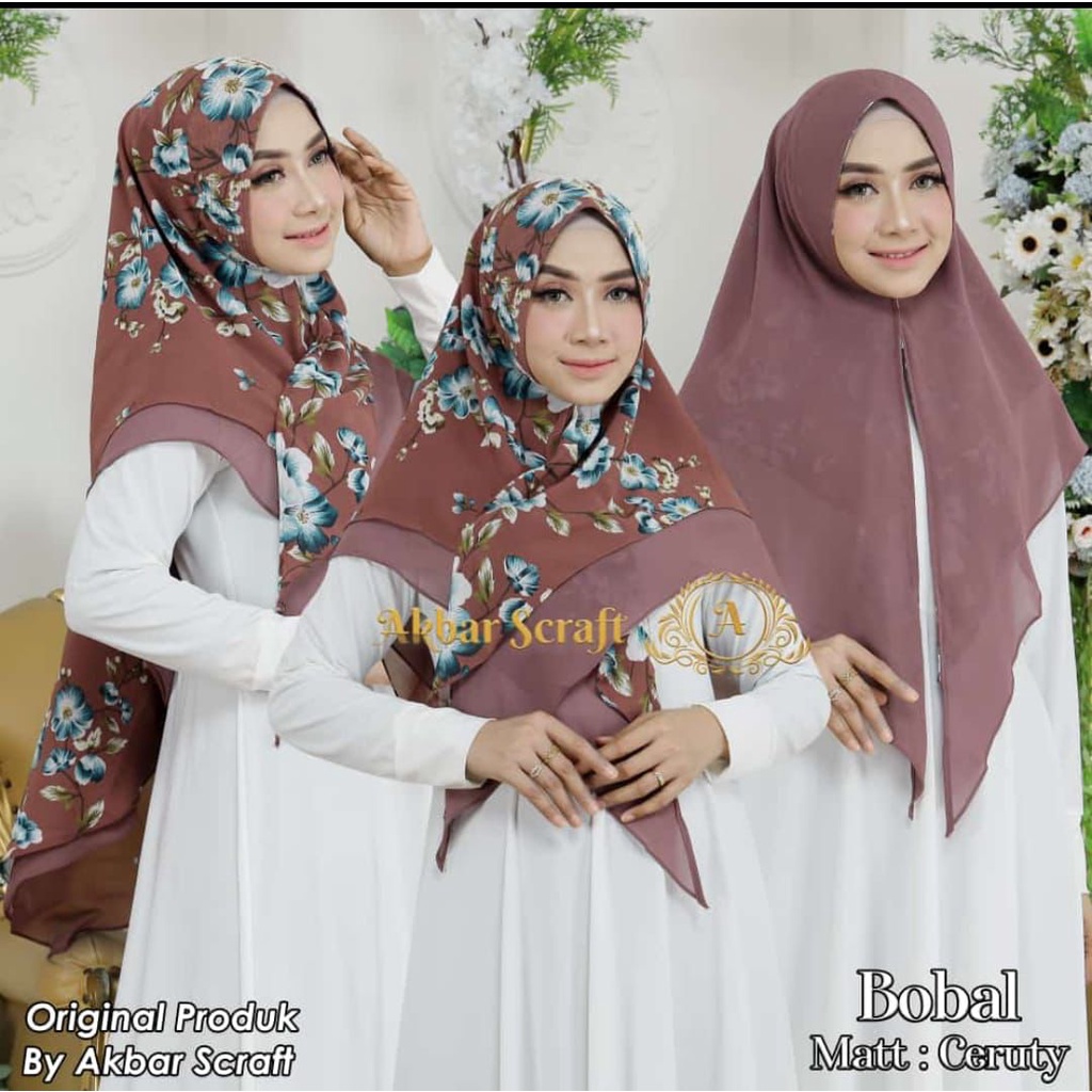 KHIMAR BOLBAL SYAR'I MOTIF BUNGA
