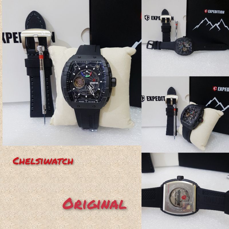 Jam Tangan Pria Expedition E 6782 Otomatis Hitam Original