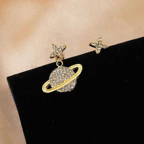 anting asimetris golden planet asymmetric earrings (1H4) jan226