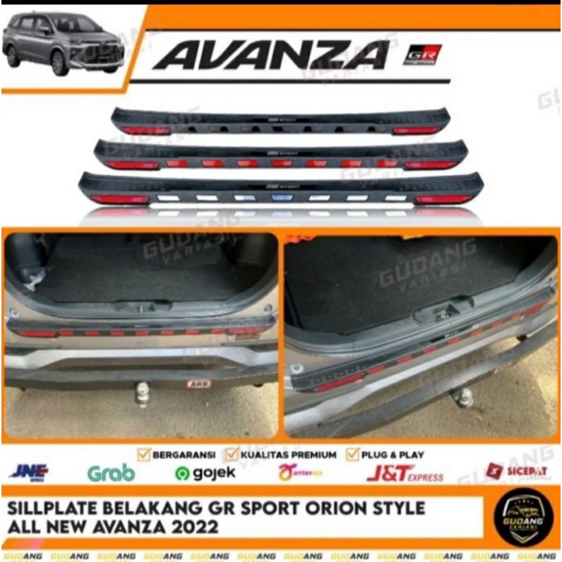 Sillplate Belakang Exclusive Mobil All New Avanza 2022-2025 List Chrome / List Merah