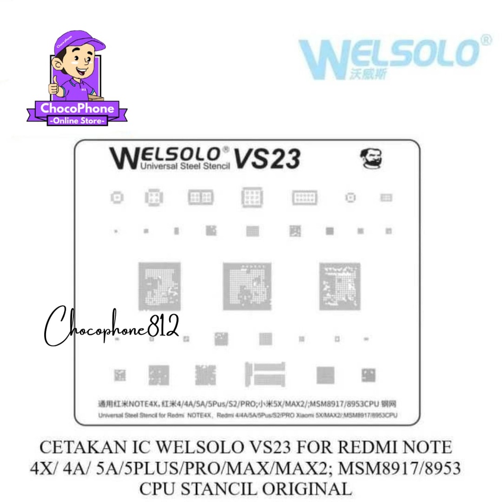 Plat Welsolo VS23 Cetakan Bga IC Cpu MSM8917 MSM8953 For Redmi Note 4X/4A/5A/5 PLUS/PRO/MAX/MAX2 Ori