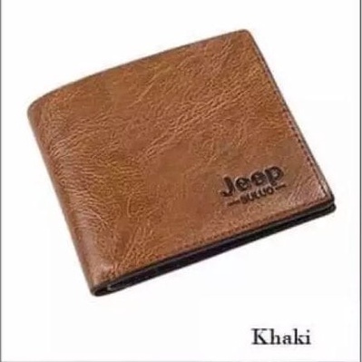 DOMP001 Dompet pria pendek JEEP kualitas Premium harga Murah Import-KHAKI