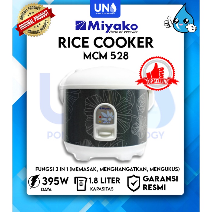 Miyako Magic Com Rice Cooker Penanak Nasi 1.8 Liter MCM-528 / MCM528 / MCM 528