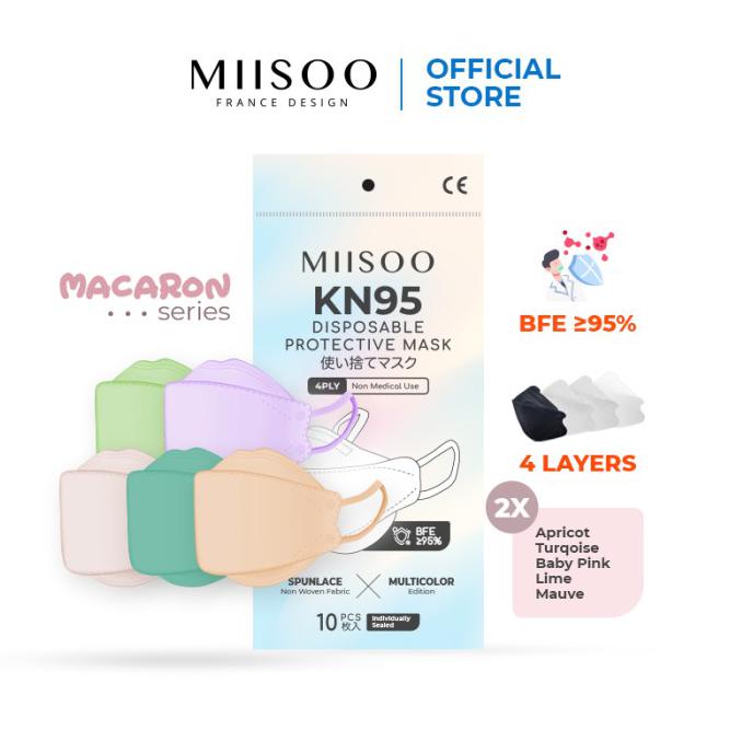 Best Seller Masker Miisoo Kn95 Kf94 Evo Multi Color Miisoo Masker 4 Layer Bnpb - Macaron 1 Pack