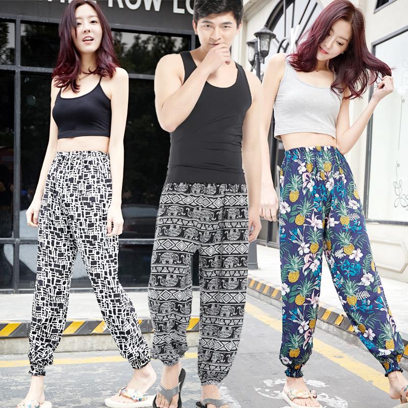 wanita Thailand lentera longgar celana katun musim panas wanita Thailand lentera longgar celana katun musim panas
