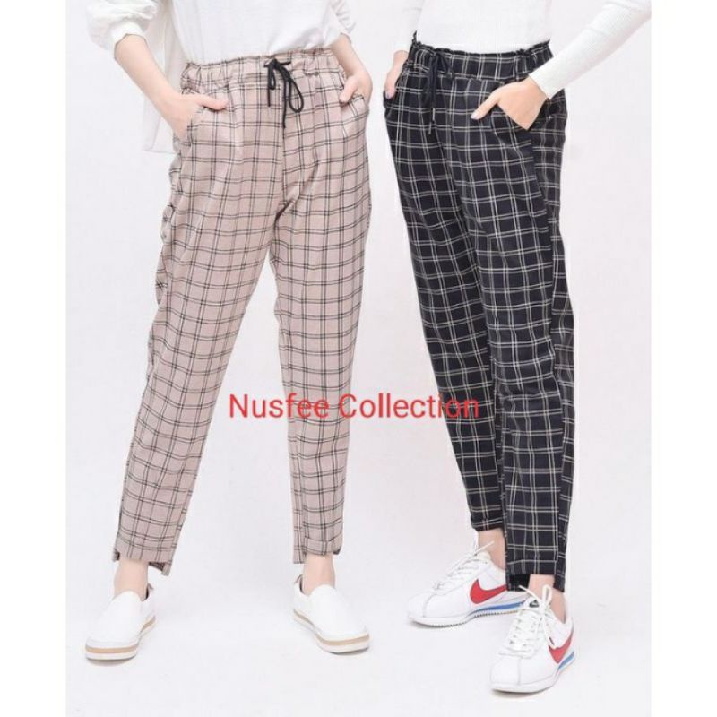 Celana Baggy Kotak Tartan / Doty Pants Motif Kotak