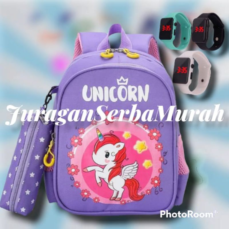 Tas Ransel Sekolah Anak Perempuan Paud TK SD Karakter Unicorn Murah