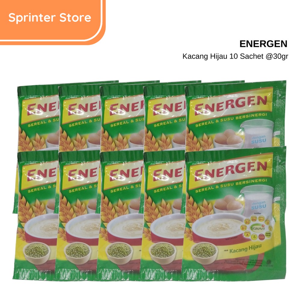 

Energen Sereal Kacang Hijau isi 10 bungkus @30 gr - kemasan Baru