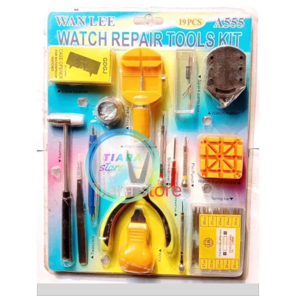 Alat set alat servis jam tangan A555 Alat reparasi jam tangan