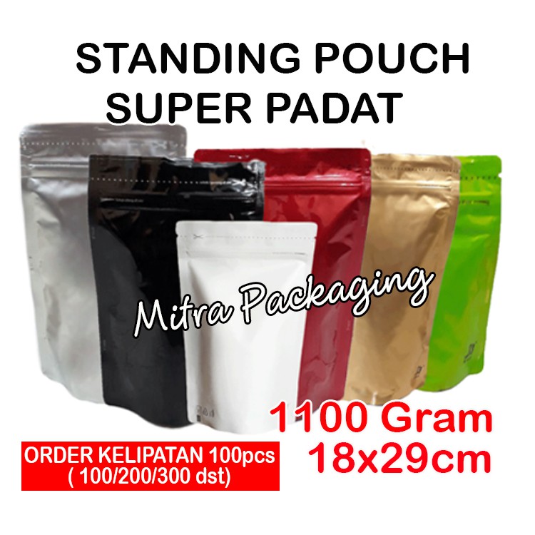 

KPACK Kemasan Standing Pouch Alumunium Foil Super Padat 1100 + Zipper (18x29cm)