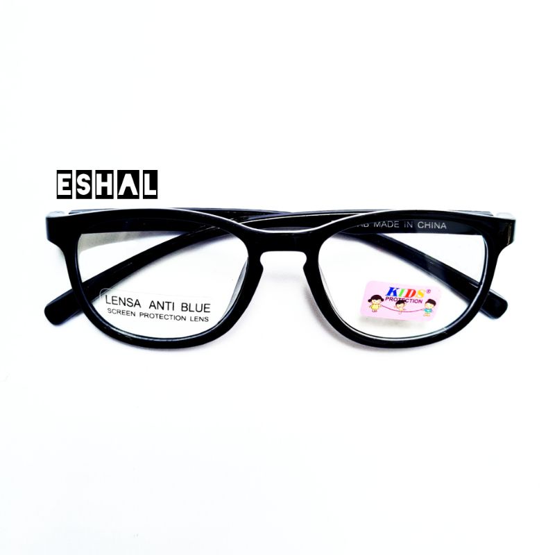 KACAMATA ANAK ANTI RADIASI (BLUERAY) CEWE COWO-Hitam