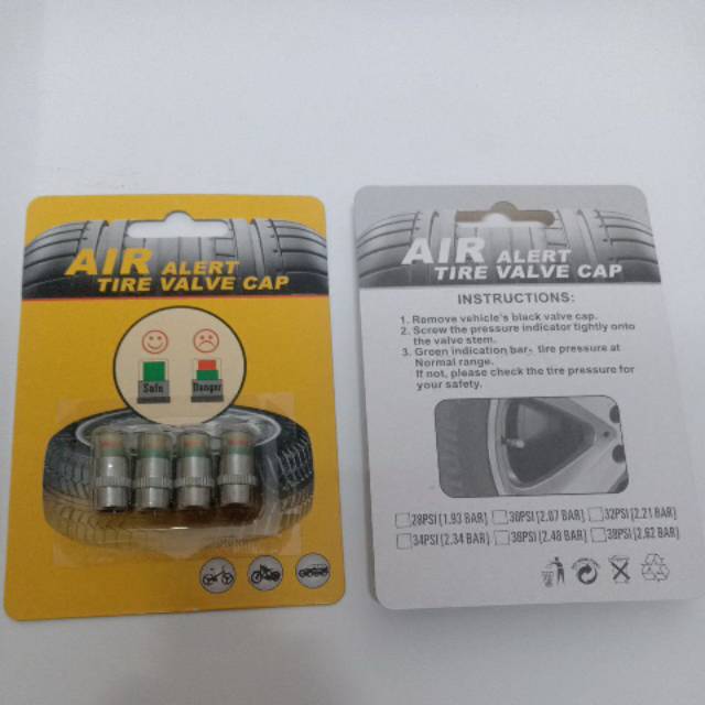 PENTIL BAN MOBIL MOTOR SEPEDA AIR ALERT TIRE VALVE CAP