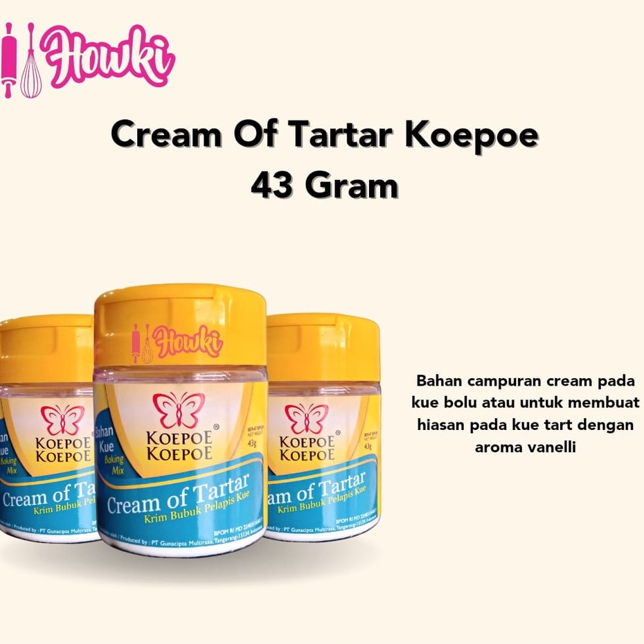 

Cream of tar tar 43Gram
