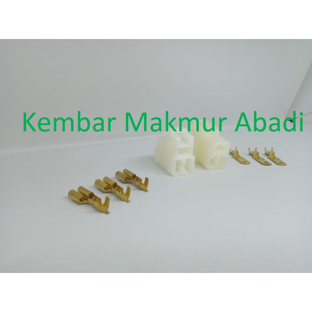 Socket 3 Pin Besar + Skun / Soket Motor / Konektor Motor/ Connector Kabel / Socket Kabel Motor 3 Pin