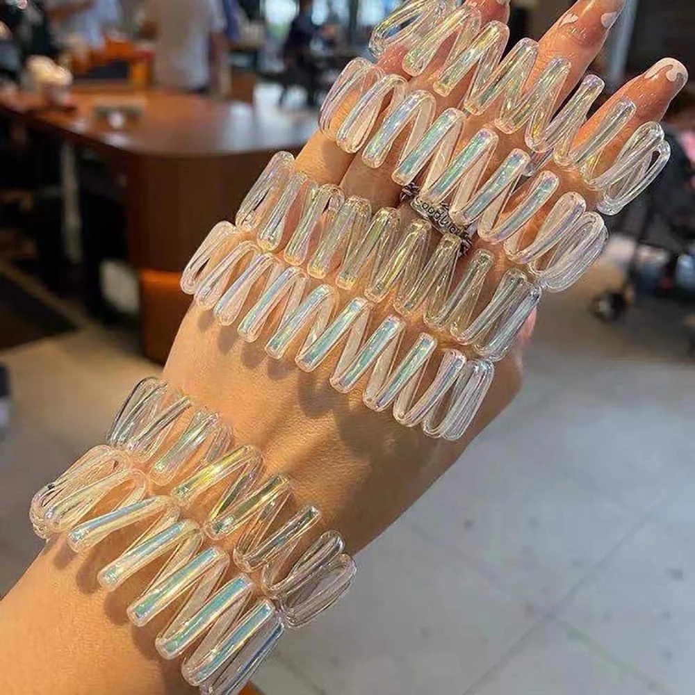 Korean INS Mermaid Phone Line Hair Ties Rope / Fashion Wide-brimmed Telephone Line Hair Ring / Women Elastic Rubber Hair bands / Girls Seamless Head Rope Bracelet Hair Accessories