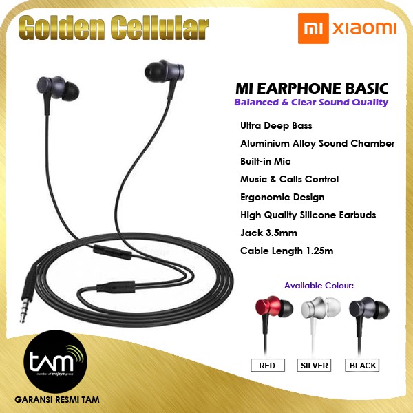 Xiaomi MI Earphone Headset Basic Original Garansi Resmi Xiaomi / TAM