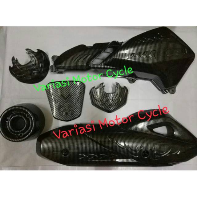 paket cover body pcx new lokal 6 macam carbon / paket body karbon carbon pcx new local