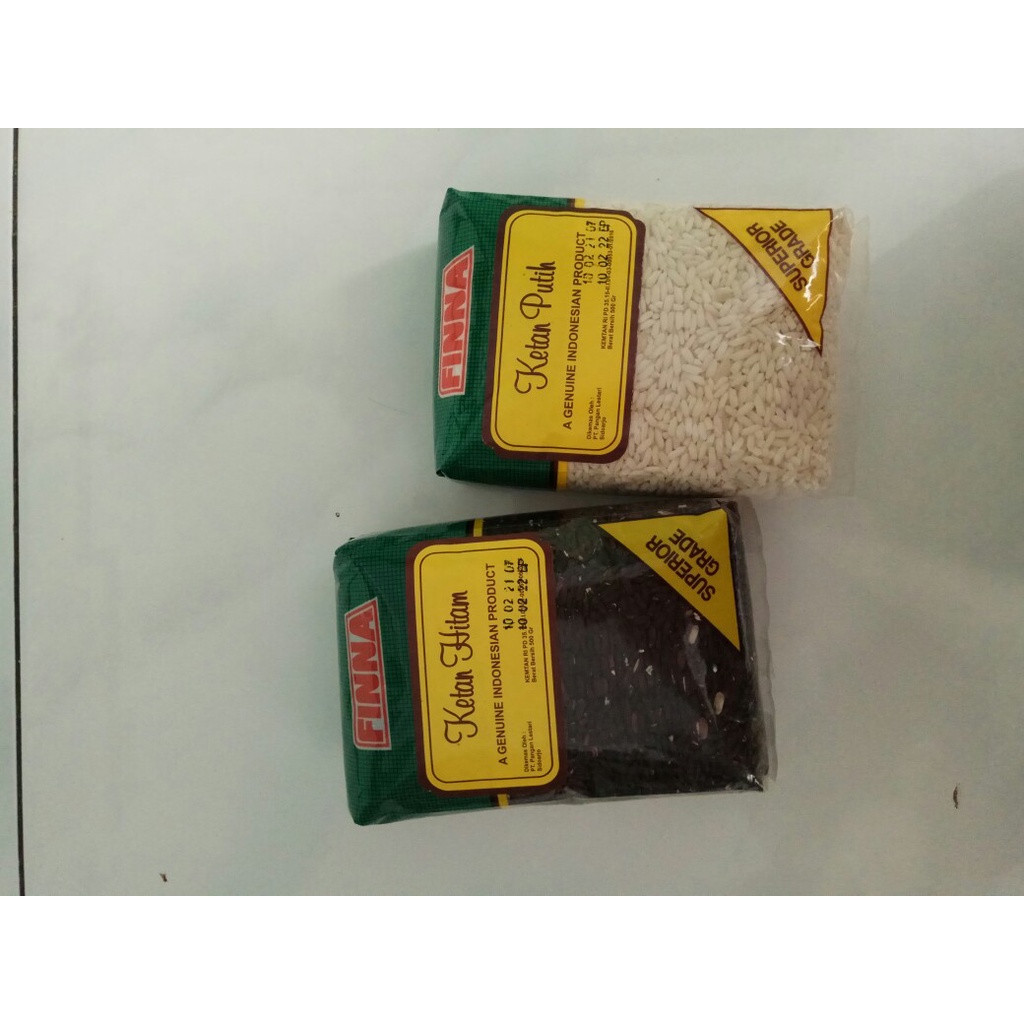 FINNA Ketan Hitam / Putih 500gr / Fina Beras Merah