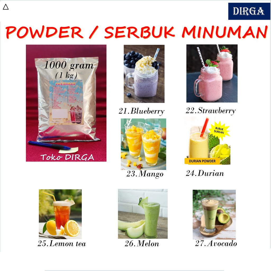 

Powder minuman / serbuk minuman / powder drink 1000 gram (1 kg)