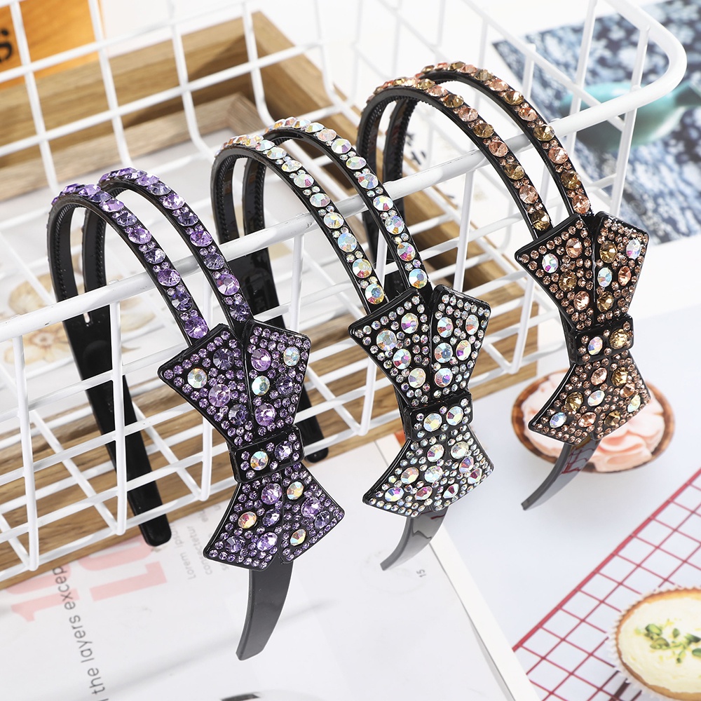 Bando Desain Pita Bahan Akrilik Hias Kristal Berlian Imitasi Anti Slip Untuk Wanita