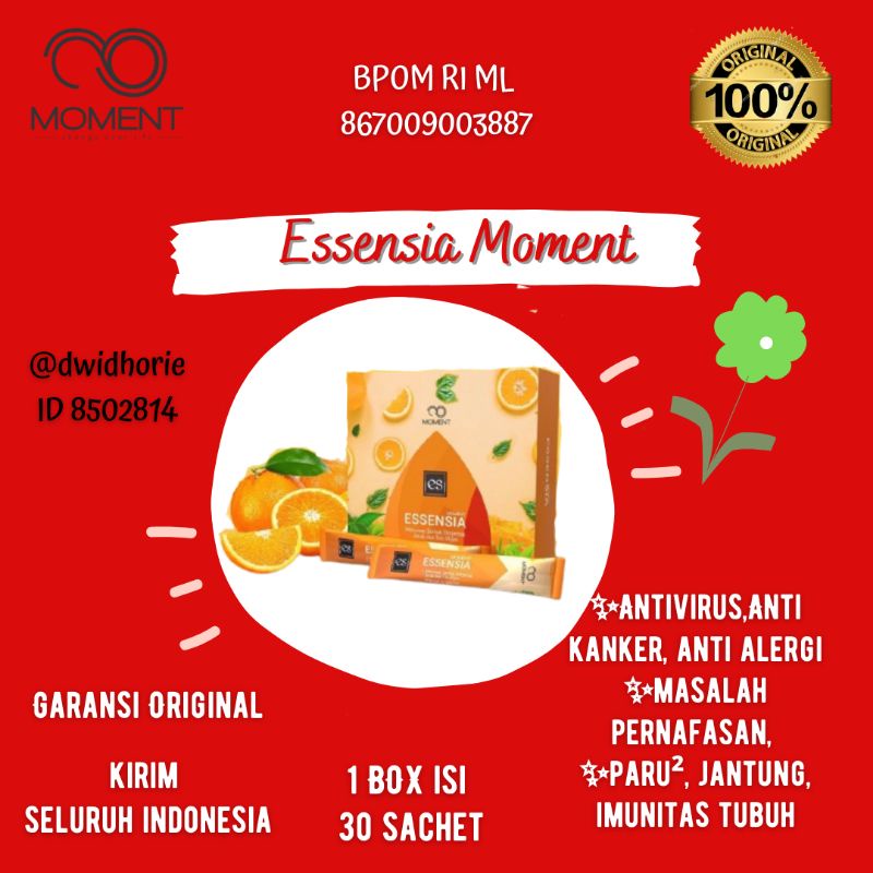 [ORI BPOM] ESSENSIA MOMENT | vitamin c imun rambut rontok jerawat covid  paru kanker