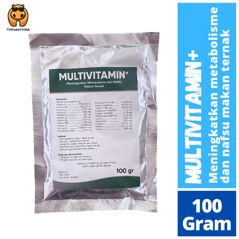 Multivitamin 100 gr - Penambahan Nafsu Makan Sapi - Jamu nafsu makan sapi -Multivitamin Plus 100 gr 