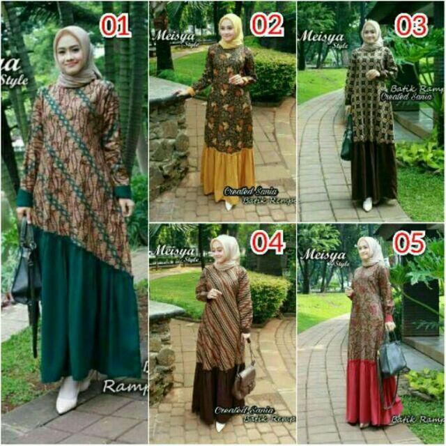 Gamis Batik Manggar Padi Sekar Cantik Kubis/kipas Daun Kupu Nadine Gendis Allsize Party