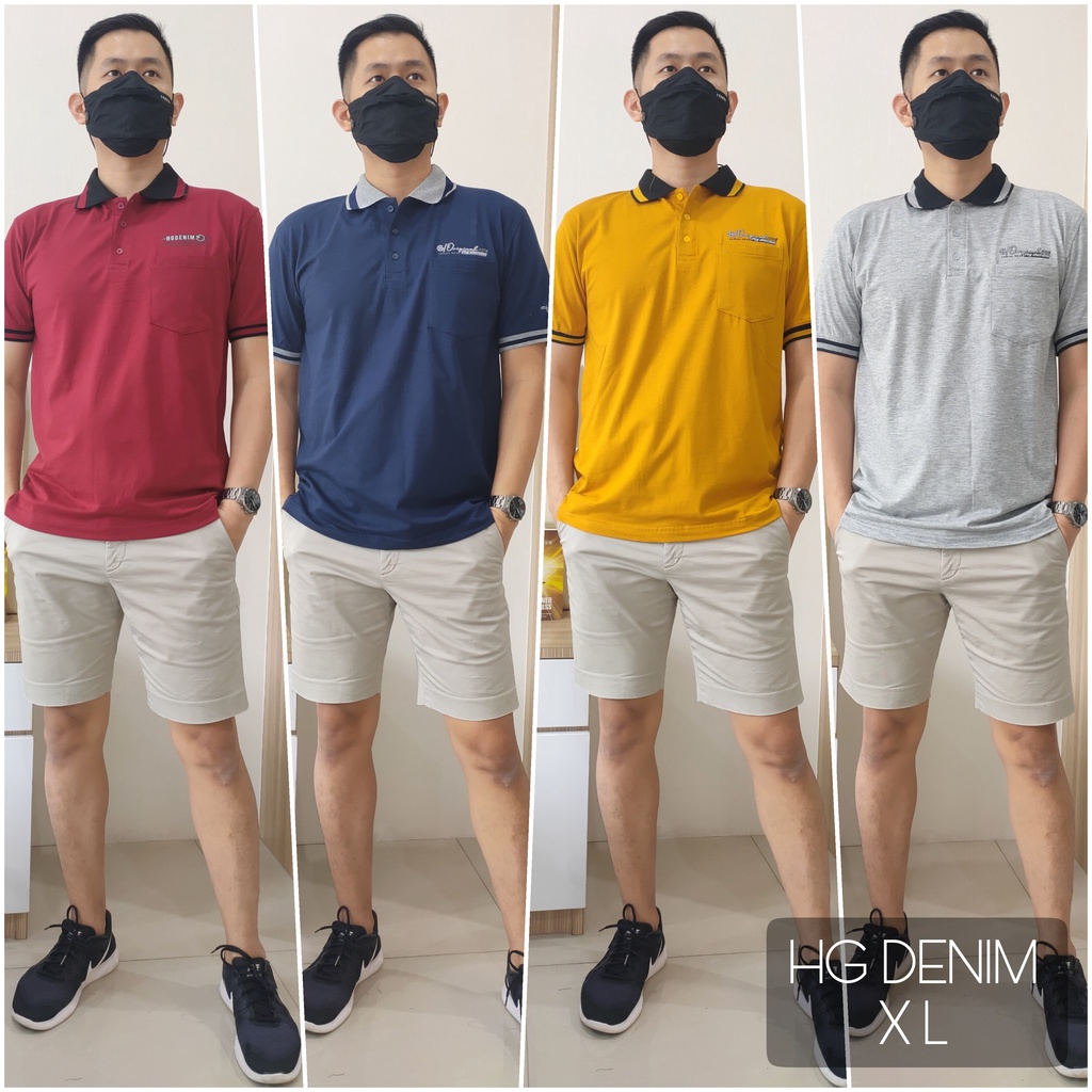 HG DENIM KRAH XL COTTON COMBED PRIA KAOS POLO