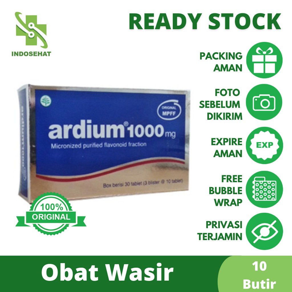 Ardium 1000 mg per strip 10 butir | Obat Ambeien/Wasir & Varises