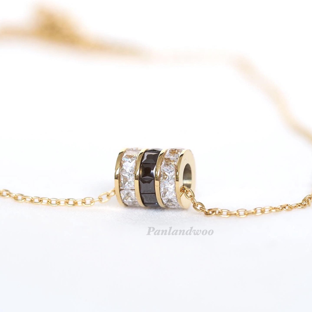 Panlandwoo - Kalung Stainless Wanita Kristal Adjustable